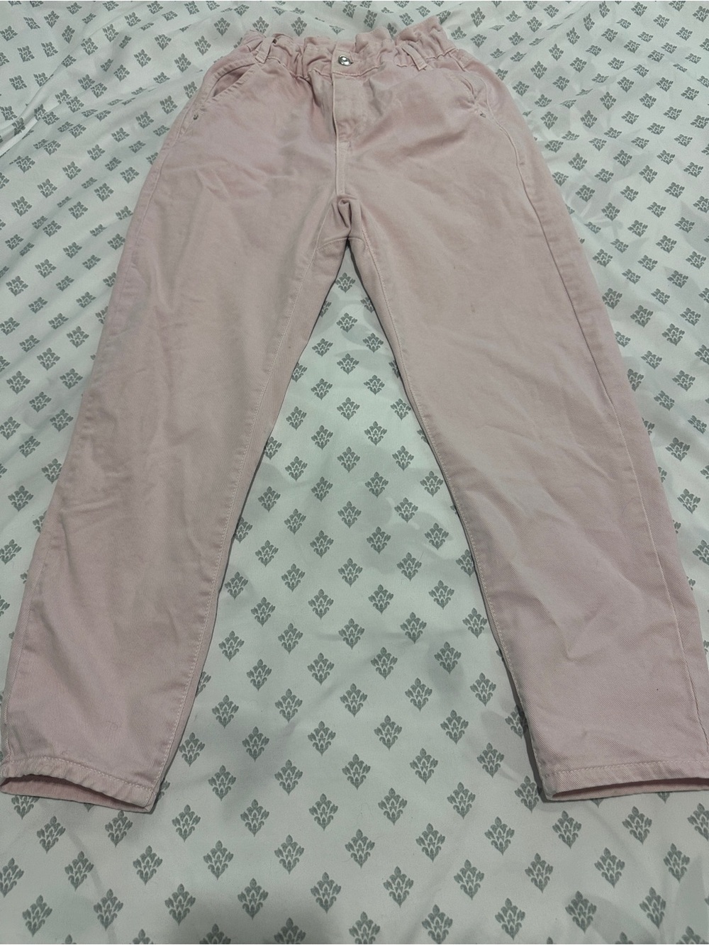 ZARA Pink Paperbag Waist Jeans Pants Size 4